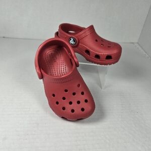 CROCS Red Classic Clogs Slippers Unisex Kids Size C6 Toddler Baby